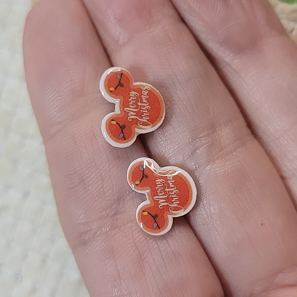 Merry Christmas Mickey Mouse Earrings